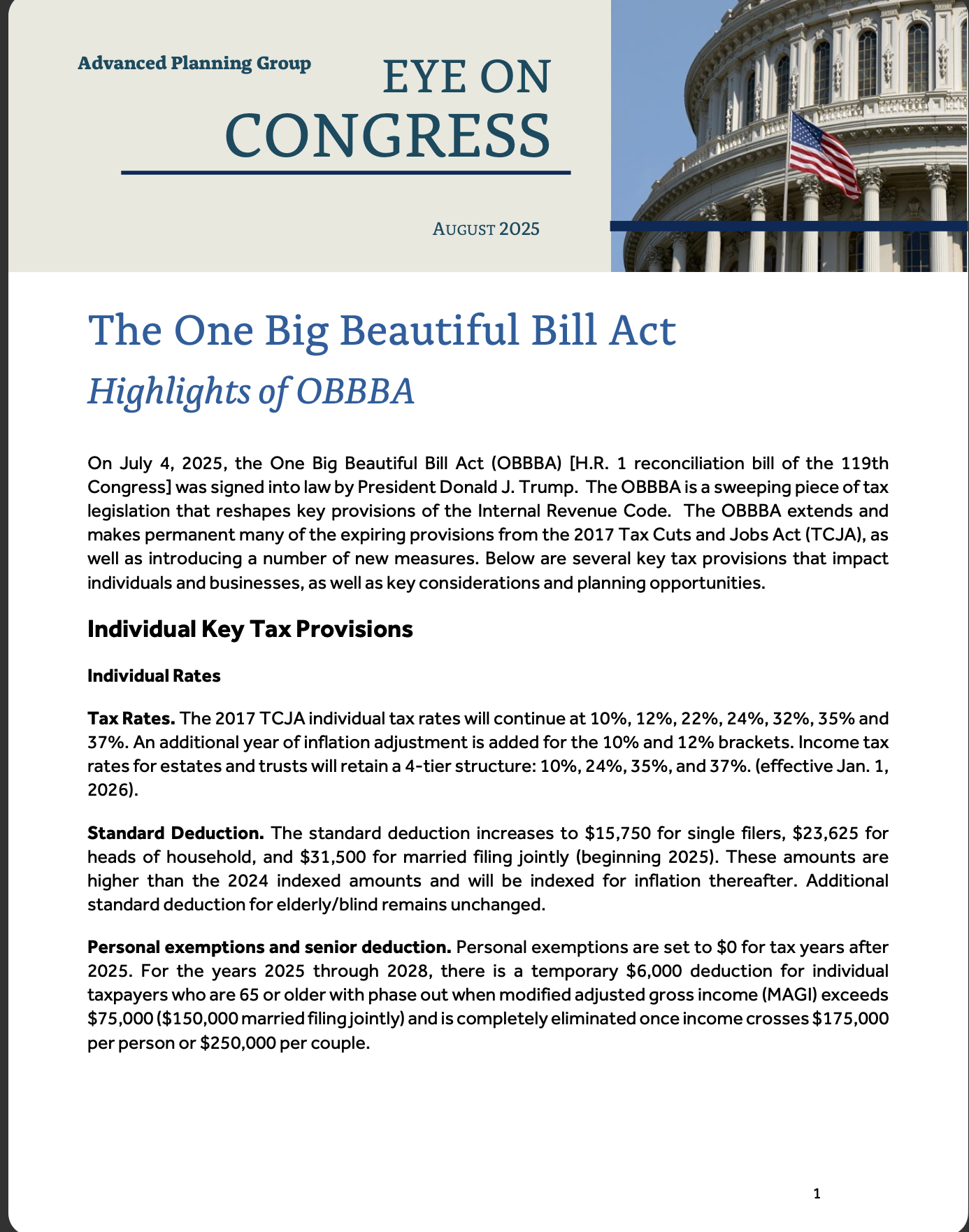 Eye On Congress OBBBA